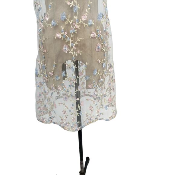 Dolls Kill Sugar Thrillz Forbidden Garden Dress Embroidered Floral Sheer Medium - Picture 5 of 10